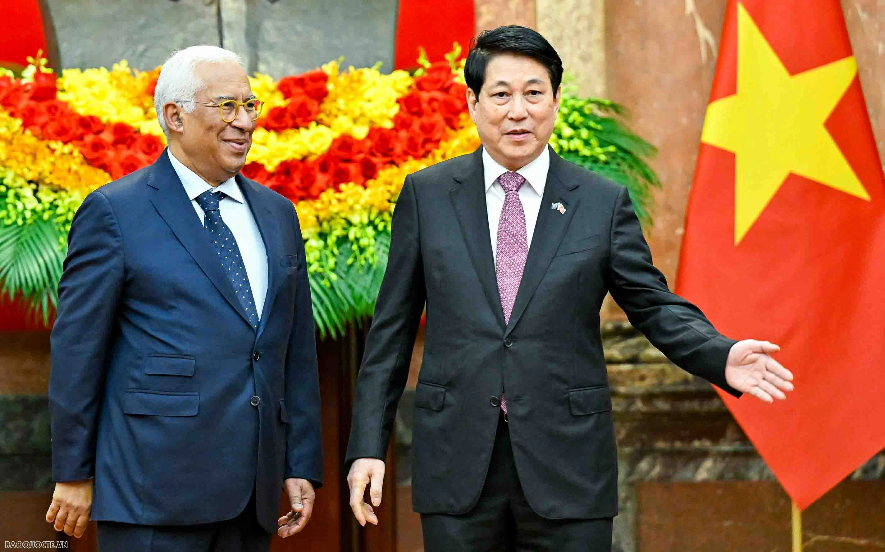 President Luong Cuong hosts welcome ceremony for European Council President António Costa