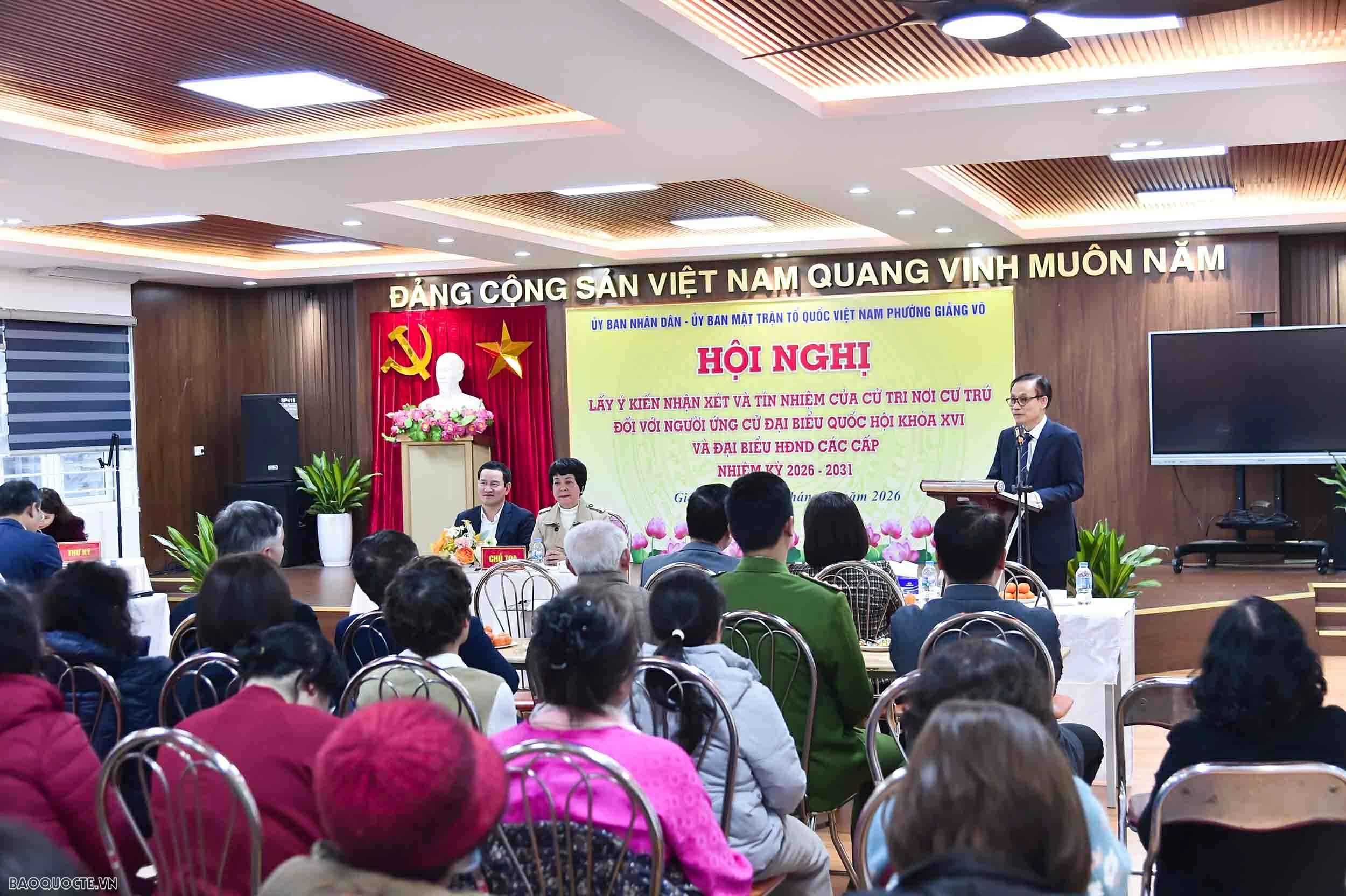 Voters in Giang Vo Ward express strong confidence in Foreign Minister Le Hoai Trung as a candidate for the 16th National Assembly