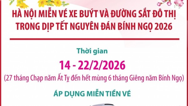 Dịp Tết Nguyên đán Bính Ngọ, Hà Nội miễn vé xe buýt và đường sắt đô thị
