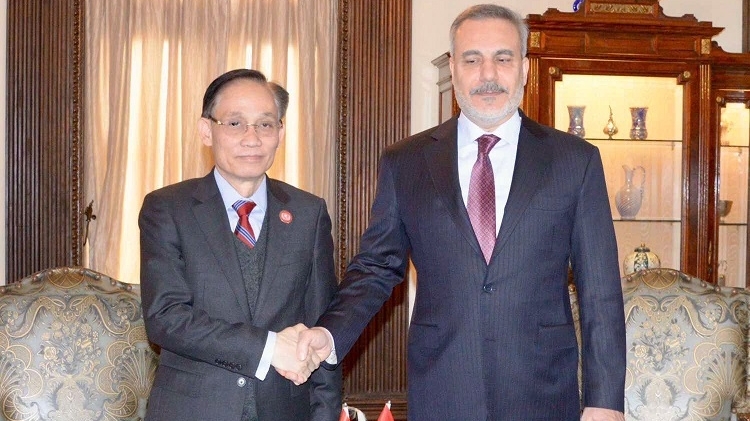 Politburo Member, Foreign Minister Le Hoai Trung meets with Foreign Ministers of UAE, Egypt, and Turkey