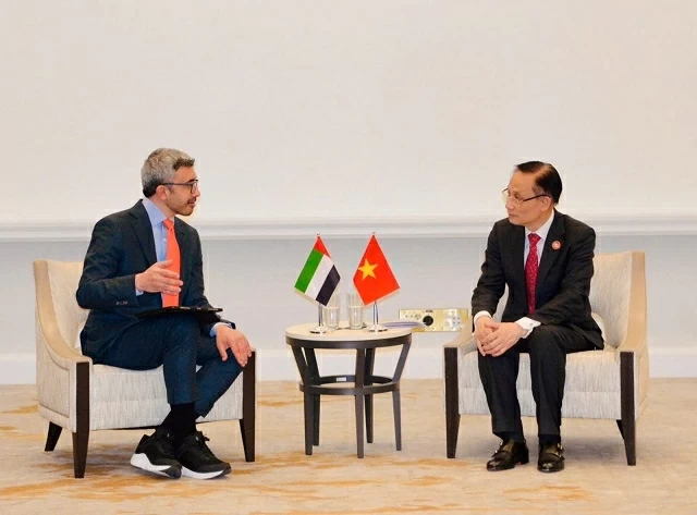 Politburo Member, Foreign Minister Le Hoai Trung meets with Foreign Ministers of UAE, Egypt, and Turkey