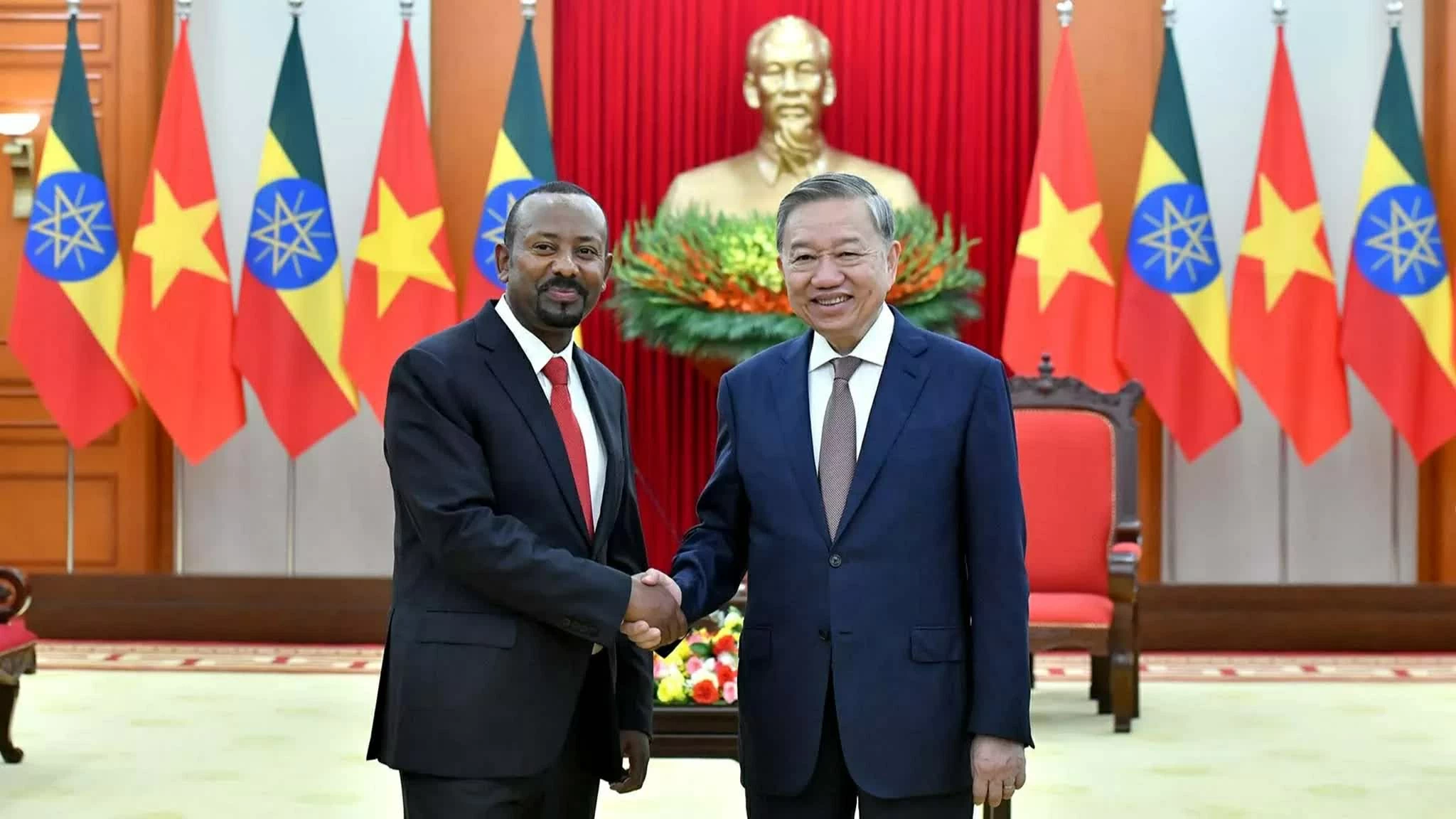Tổng Bí thư Tô Lâm tiếp Thủ tướng Ethiopia Abiy Ahmed Ali. (Nguồn: Báo Nhân dân)
