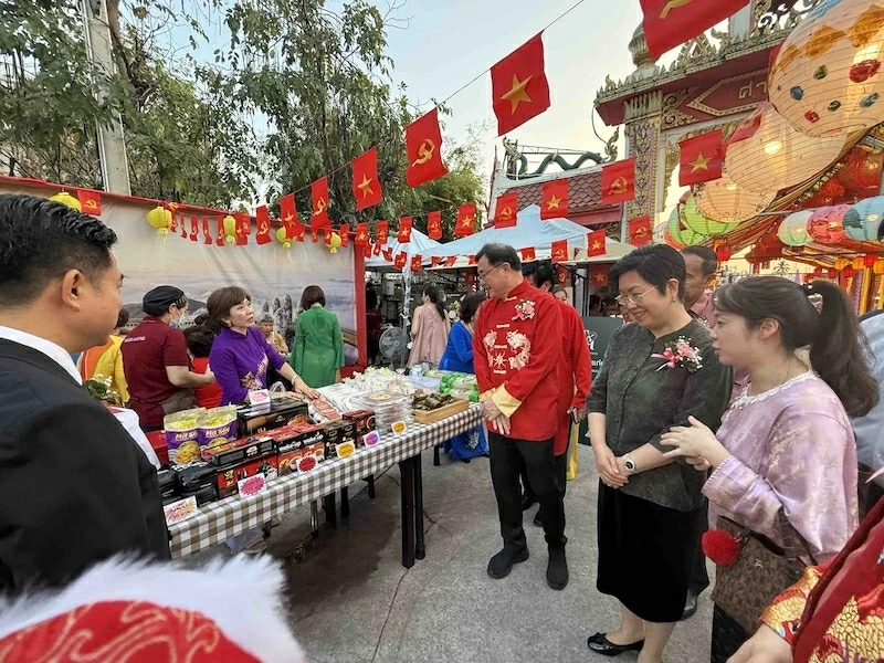 Vietnamese Lunar New Year Tet space shines at Lantern Festival in Khon Kaen, Thailand