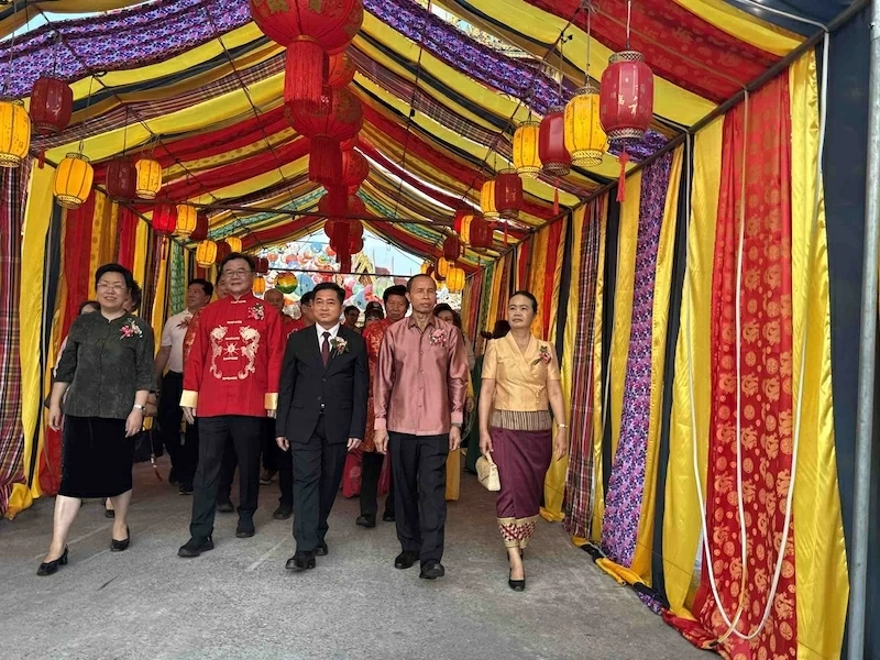 Vietnamese Lunar New Year Tet space shines at Lantern Festival in Khon Kaen, Thailand