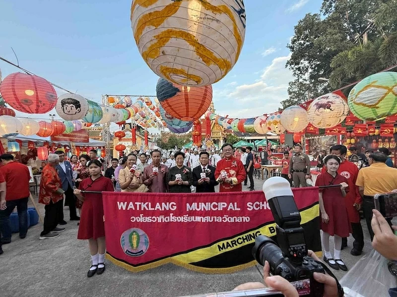 Vietnamese Lunar New Year Tet space shines at Lantern Festival in Khon Kaen, Thailand