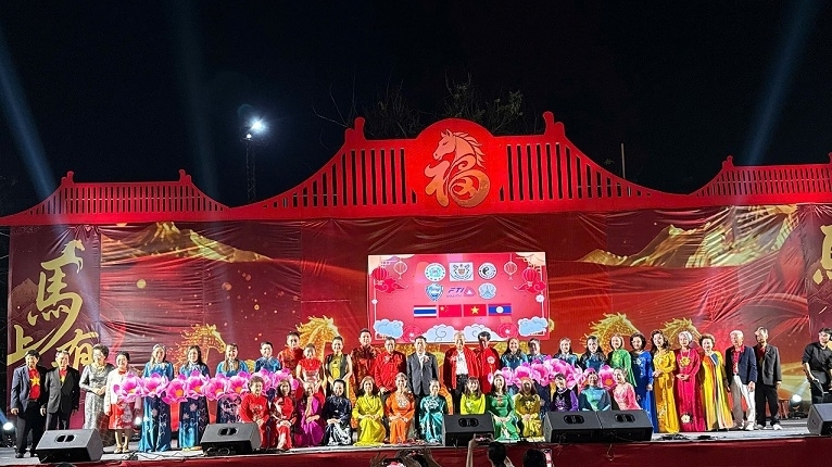 Vietnamese Lunar New Year Tet space shines at Lantern Festival in Khon Kaen, Thailand
