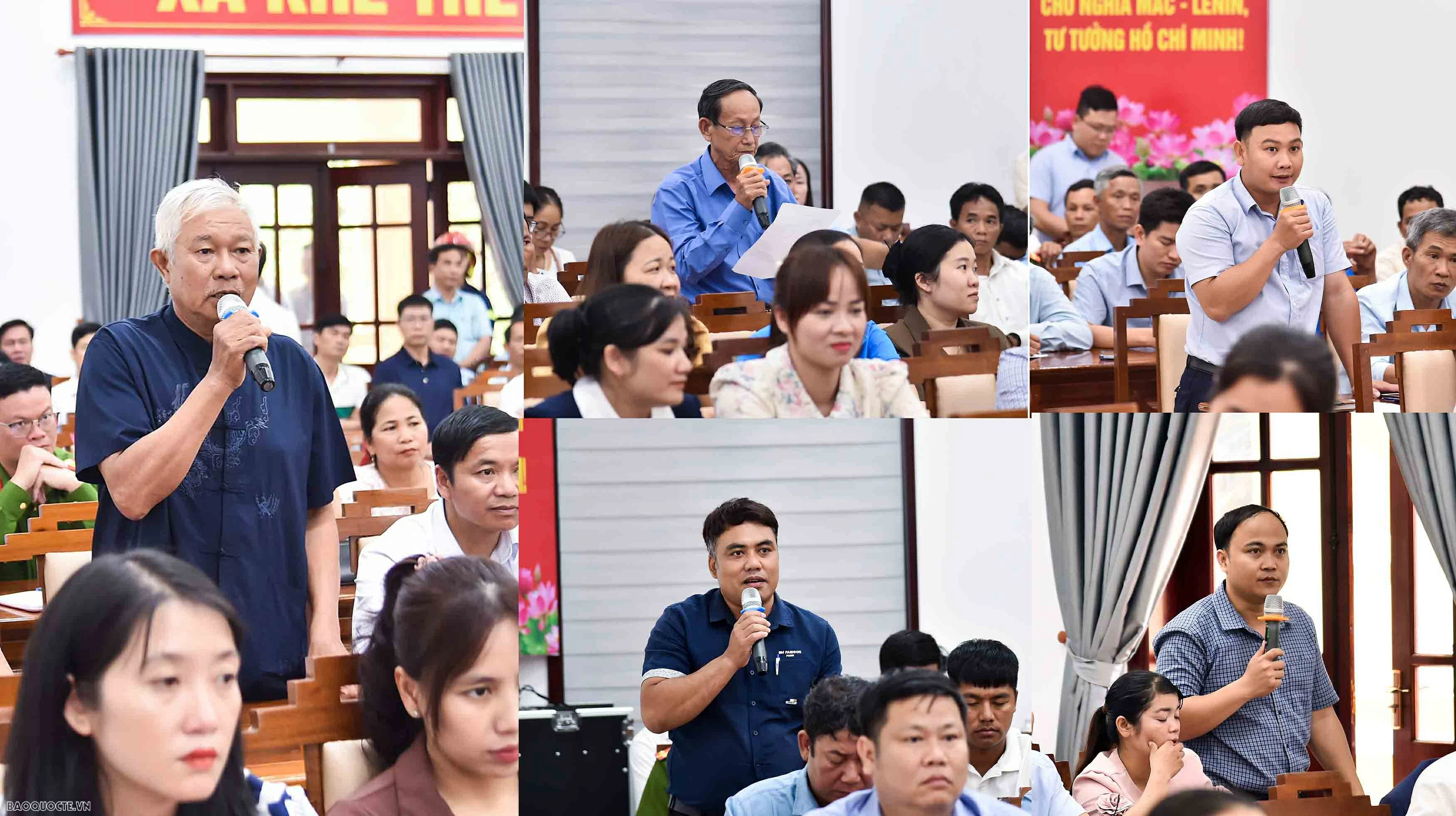 Politburo member, Foreign Minister Le Hoai Trung attends meetings with voters in Hue City