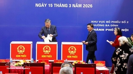 Party General Secretary casts ballot in Hanoi's Ba Dinh ward