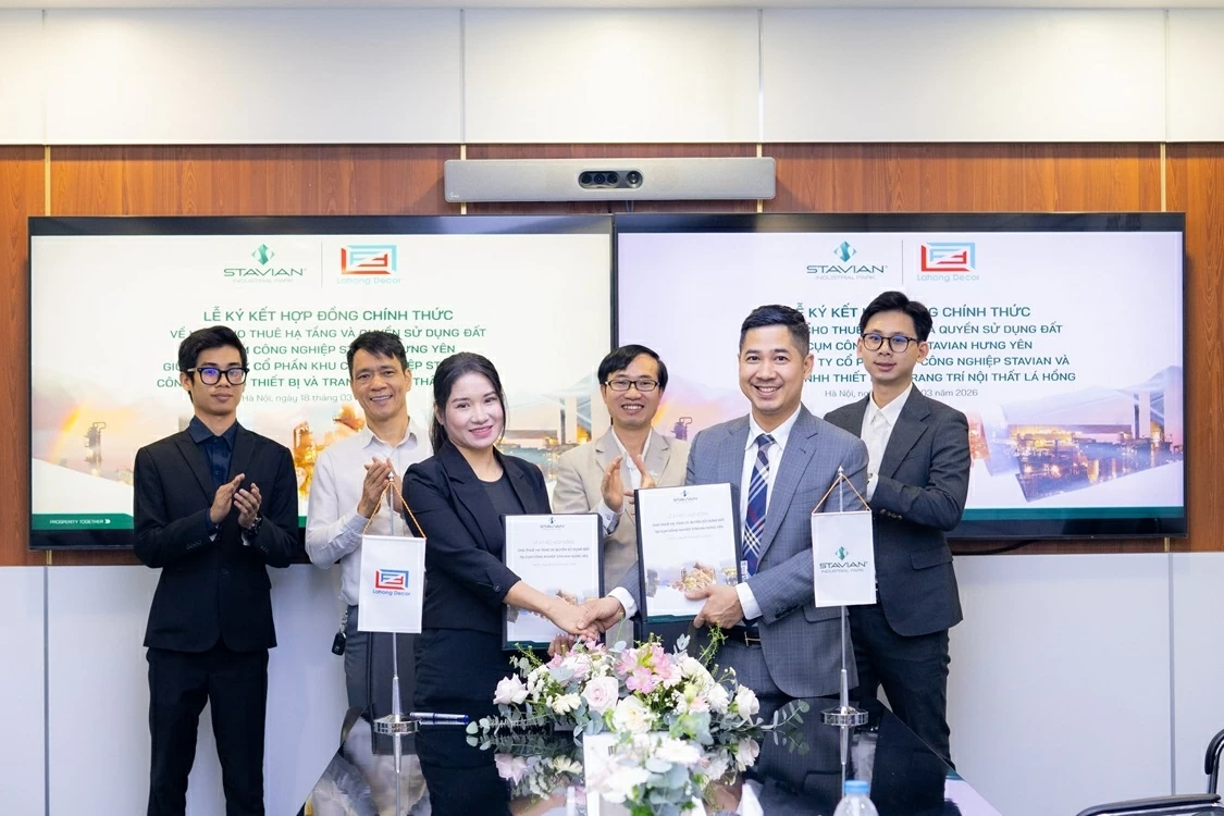 Cụm công nghiệp Stavian Hưng Yên ký kết hợp đồng thuê đất và bàn giao mặt bằng cho nhà đầu tư
