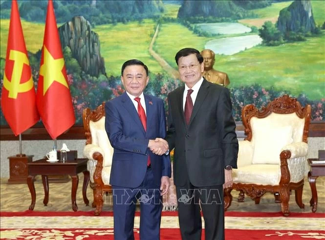 Standing Member of Secretariat Tran Cam Tu meets with General Secretary, President of Laos Thongloun Sisoulith