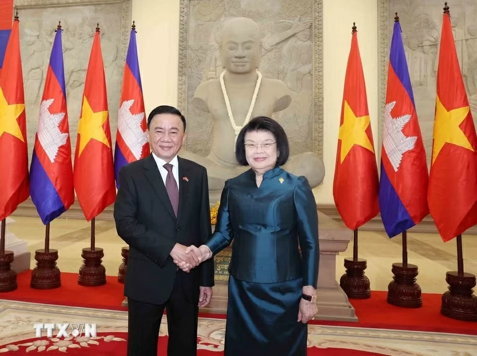 Welcome ceremony held for Standing Member of Secretariat Tran Cam Tu in Phnom Penh