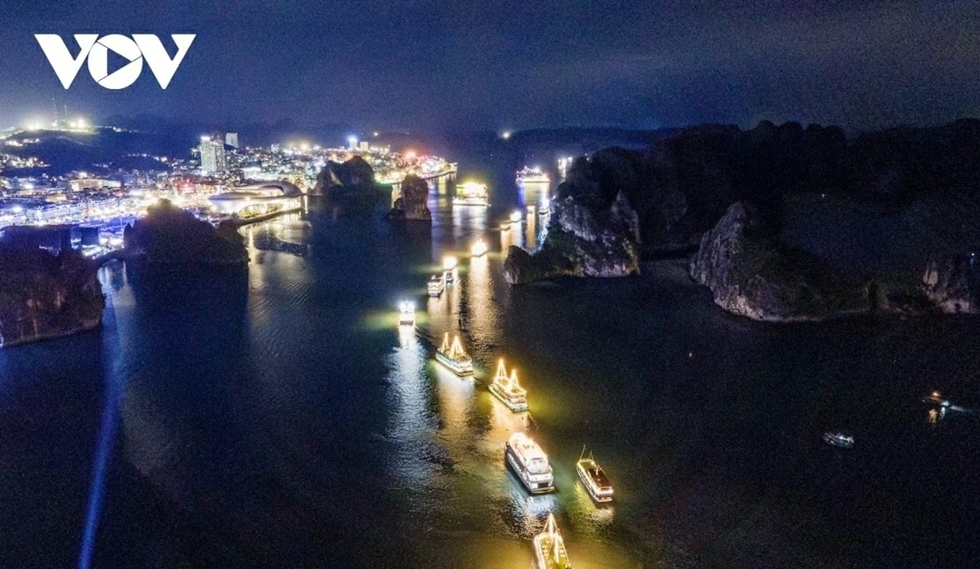 A dazzling visual spectacle lights up the sea