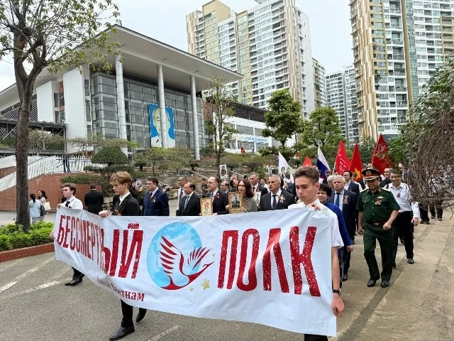 Russian Embassy organizes 'Immortal Regiment' parade to commemorate Victory Day against fascism