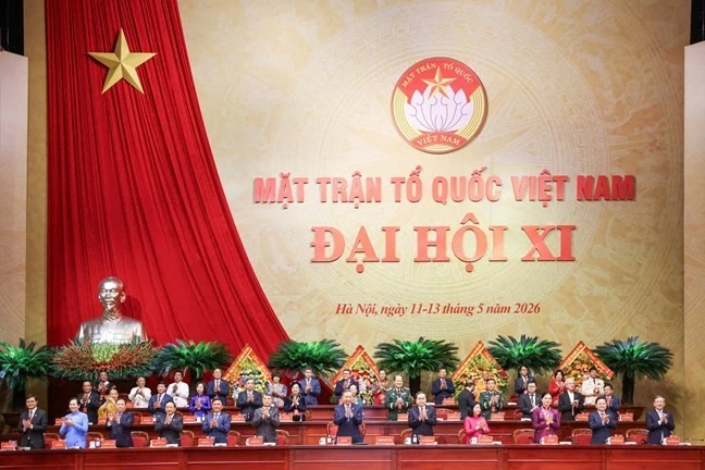 Party and State leaders attend opening ceremony of 11th National Congress of the Vietnam Fatherland Front in Hanoi