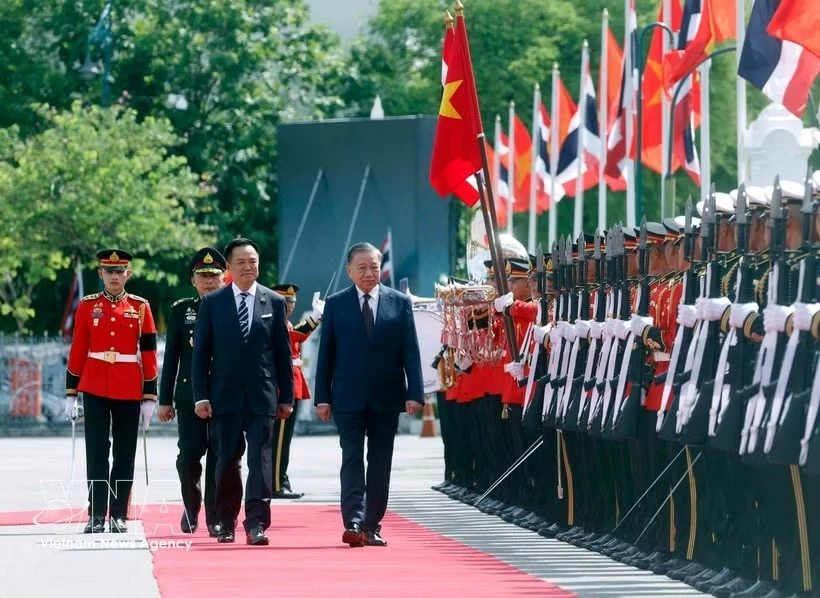 Welcome ceremony held for General Secretary, President To Lam and spouse in Bangkok