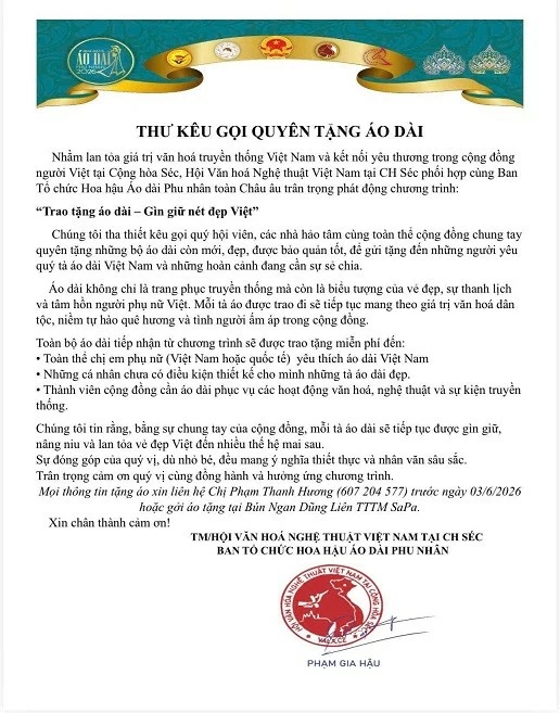 Launch of the program 'Donating Ao Dai – Preserving Vietnamese Beauty' in Czech