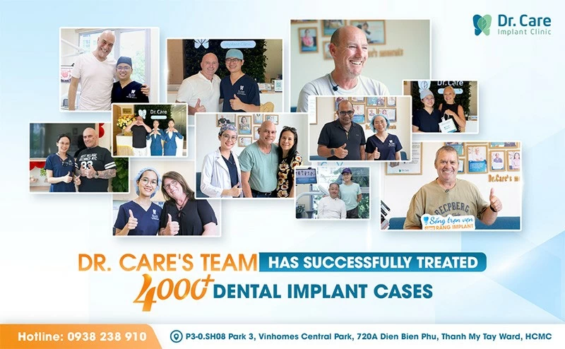 International patients with the Dr. Care team, highlighting trusted dental implant care, professional treatment, and a welcoming experience for overseas patients.