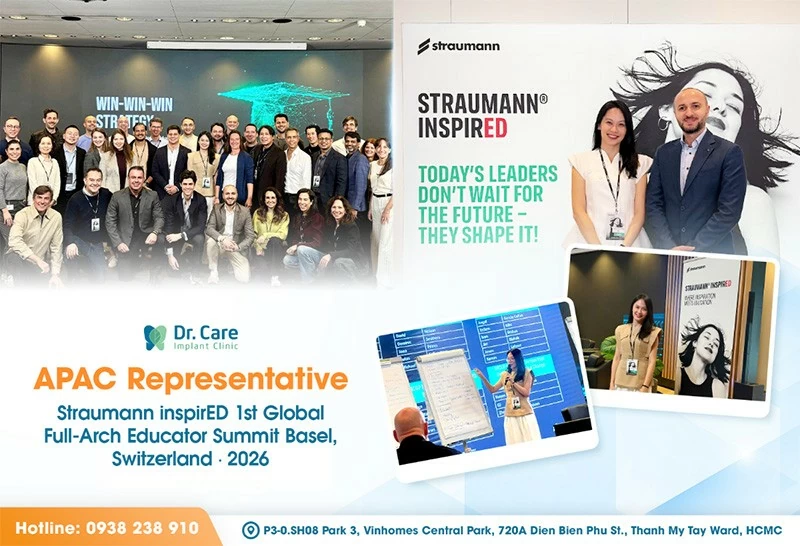 APAC Representative at the Straumann inspirED 1st Global Full-Arch Educator Summit in Basel, Switzerland. Dr. Vo Huyen Bao Tran represented the Asia-Pacific region alongside faculty from the Malo Clinic in Lisbon and leading full-arch educators from around the world.