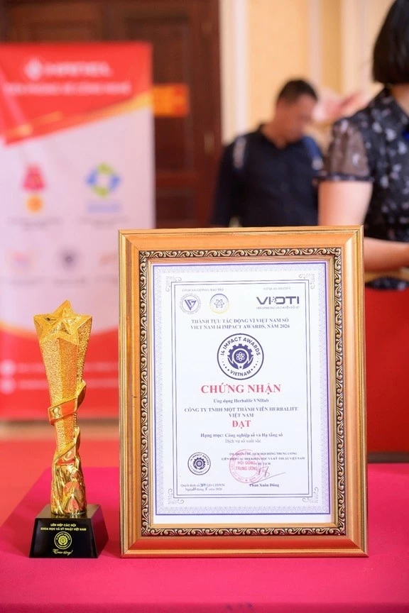 Herbalife Vietnam wins the 'I4 Digital Service Innovation Award' at the 2026 'Vietnam I4 Impact Awards' Herbalife Vietnam wins the 'I4 Digital Service Innovation Award' at the 2026 'Vietnam I4 Impact Awards'
