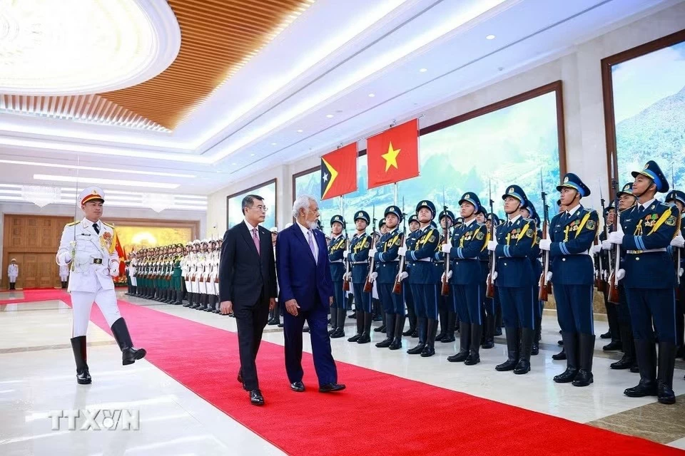 Welcome ceremony for Timor-Leste Prime Minister Kay Rala Xanana Gusmão