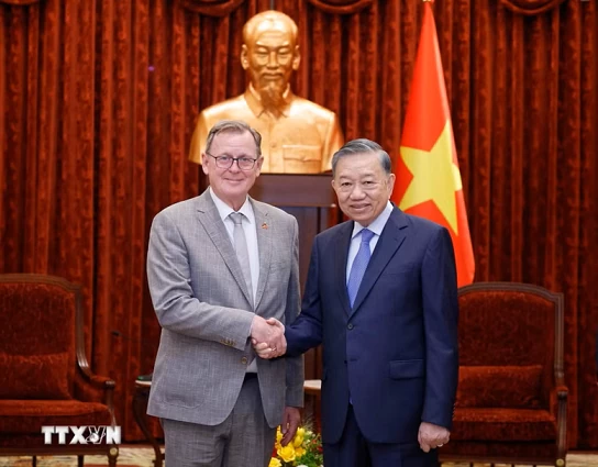 General Secretary, President To Lam receives German Bundestag Vice President Bodo Ramelow