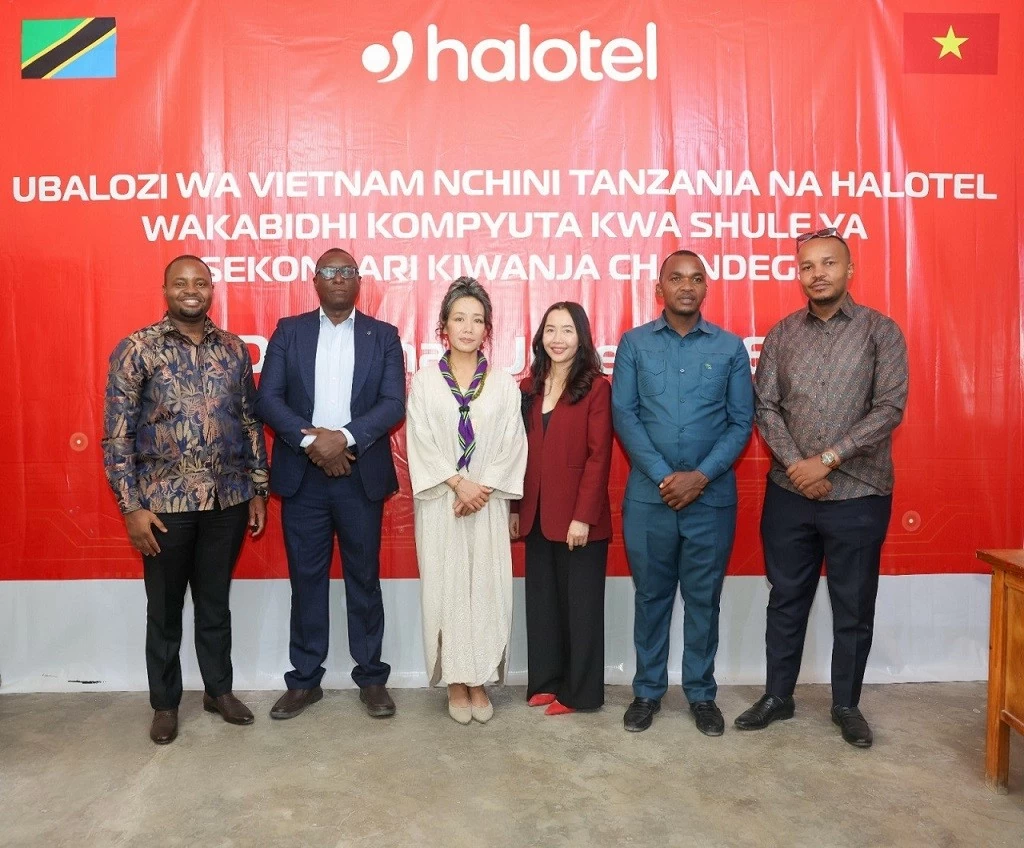 Vietnamese Ambassador and Halotel donate computer lab to Kiwanja cha Ndege Dodoma CC School