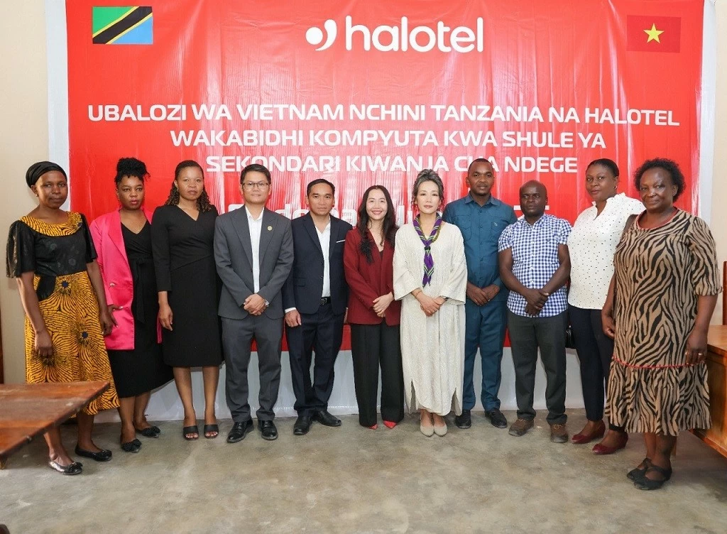 Vietnamese Ambassador and Halotel donate computer lab to Kiwanja cha Ndege Dodoma CC School