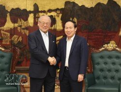 Deputy PM Le Tien Chau receives Special Advisor to Japan-Vietnam Parliamentary Friendship Alliance Takebe Tsutomu