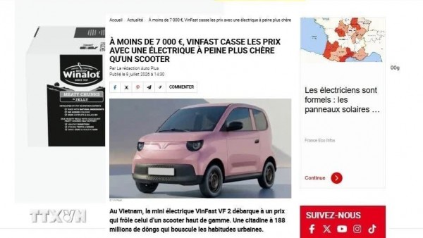 France's Auto Plus hails VinFast VF 2 as an affordable urban EV