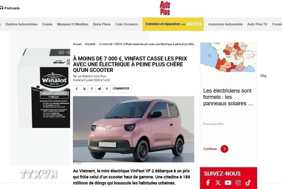 Vietnamese electric car gets thumbs-up from French auto magazine