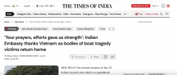 Indian Embassy: Prayers and support from Vietnam provide strength in times of grief