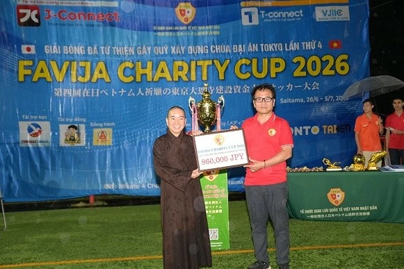 Football unites Vietnamese community, supporting the construction of Dai An Pagoda in Tokyo