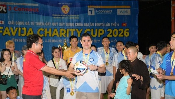 Football unites Vietnamese community, supporting the construction of Dai An Pagoda in Tokyo