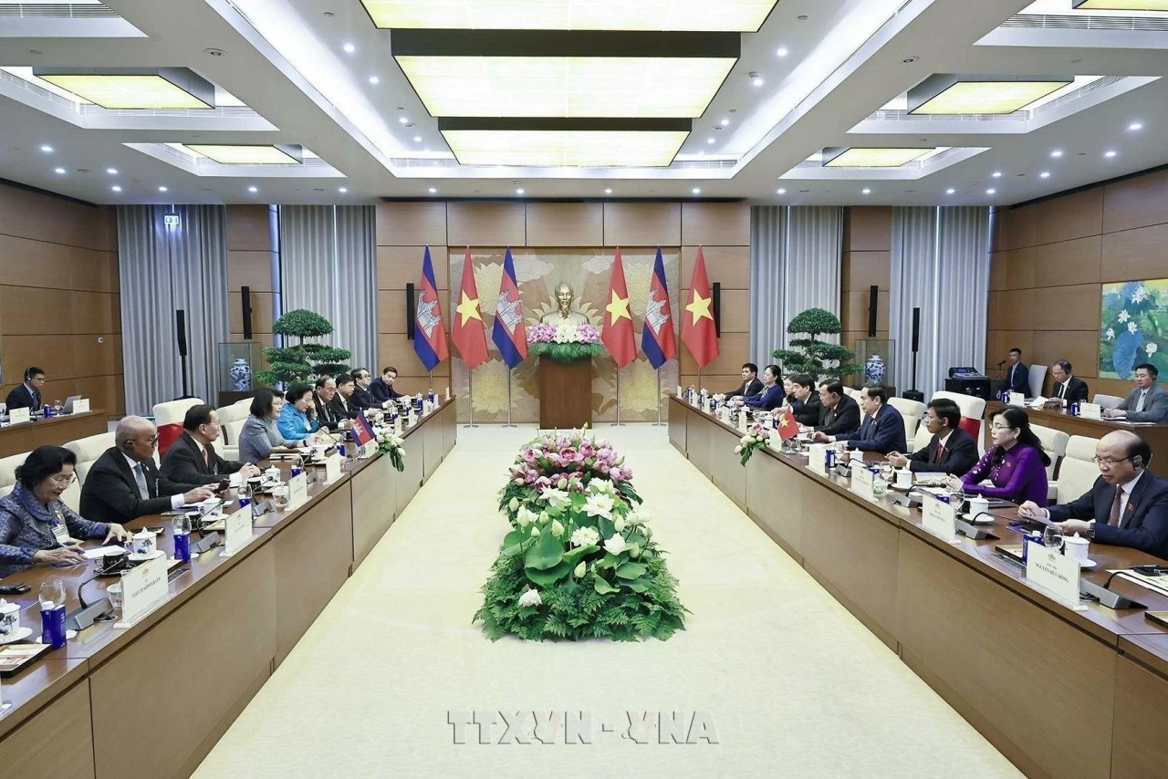NA Chairman Tran Thanh Man, Cambodian top legislator Samdech Khuon Sudary hold talks, reaffirm commitment to deepening bilateral relations