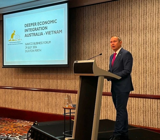 Consul General Pham Hai Anh addresses the Vietnam Business Forum 2026 in Perth