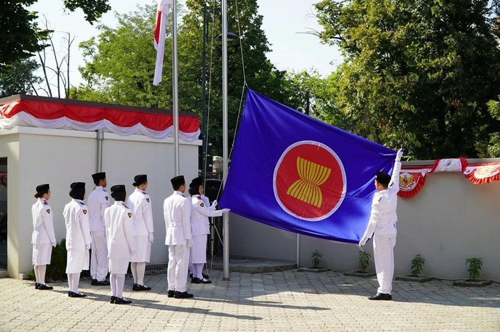 Flag Raising Ceremony celebrating 59 years of ASEAN and 50 years of the TAC Treaty in Romania Flag Raising Ceremony celebrating 59 years of ASEAN and 50 years of the TAC Treaty in Romania