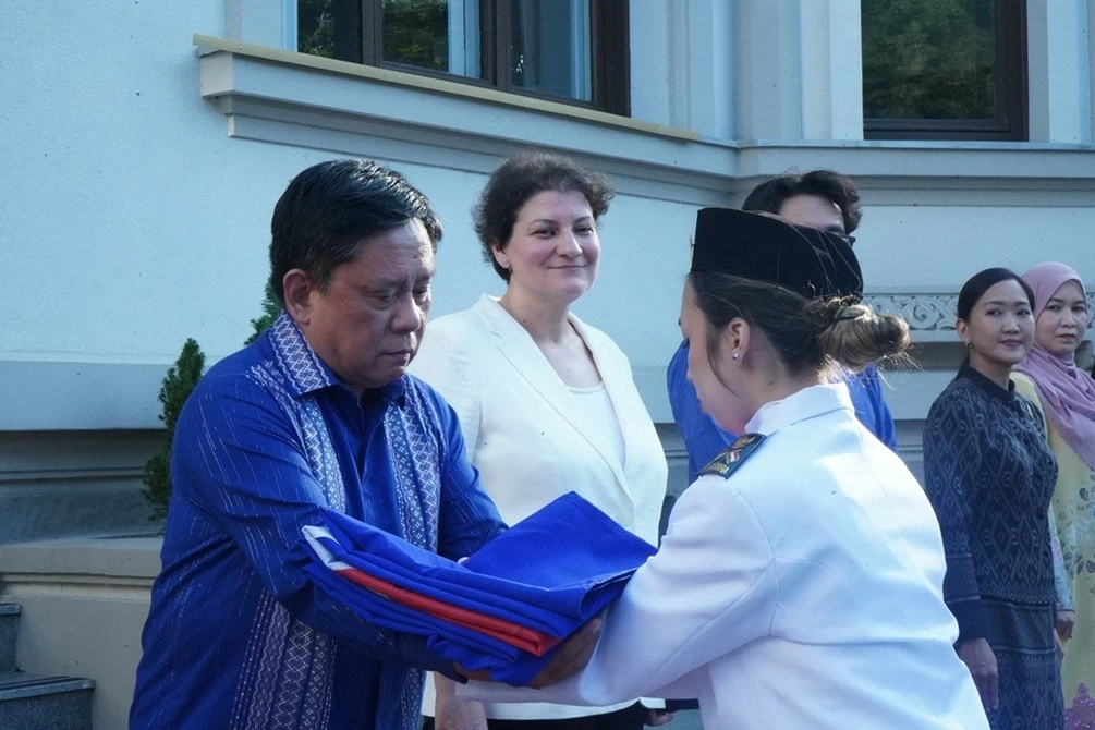 Flag Raising Ceremony celebrating 59 years of ASEAN and 50 years of the TAC Treaty in Romania Flag Raising Ceremony celebrating 59 years of ASEAN and 50 years of the TAC Treaty in Romania