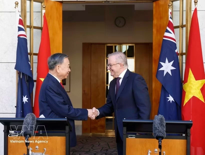 Party General Secretary, President To Lam and Australian Prime Minister Anthony Albanese co-chair joint press briefing in Canberra Party General Secretary, President To Lam and Australian Prime Minister Anthony Albanese co-chair joint press briefing in Canberra