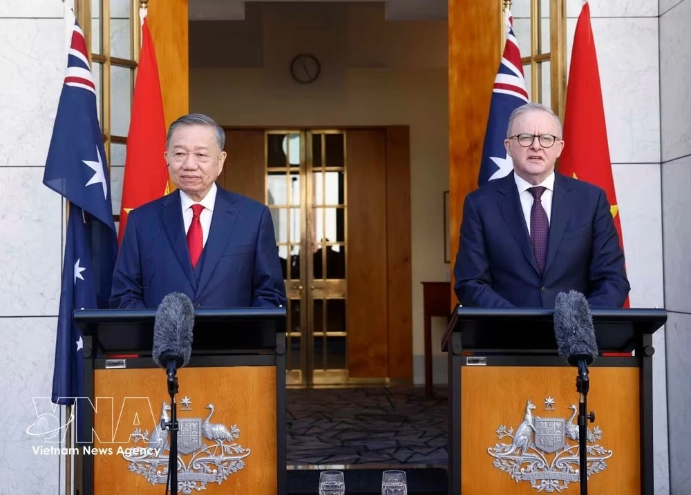 Party General Secretary, President To Lam and Australian Prime Minister Anthony Albanese co-chair joint press briefing in Canberra Party General Secretary, President To Lam and Australian Prime Minister Anthony Albanese co-chair joint press briefing in Canberra