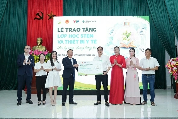 Tập đoàn Stavian triển khai Dự án Stavian Group launches the CSR project 'Nurturing hope – Building the future', donates STEM classroom and medical equipment in Bac Ninh province