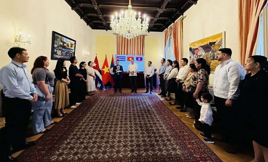 Vietnamese Embassy hosts friendly exchange, strengthening Vietnam - Laos - Cuba solidarity in Austria