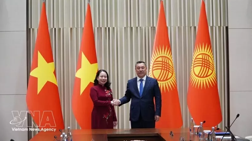 Kyrgyz President Sadyr Japarov receives Vice President Vo Thi Anh Xuan to discuss ways to deepen bilateral relations