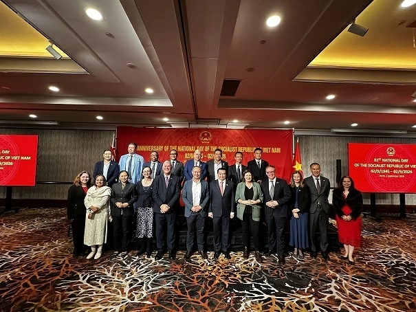 Vietnamese National Flag lights up Perth Town Hall, marking 81 years of National Day