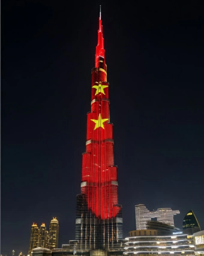 UAE Leaders send congratulations on Vietnam's National Day, Burj Khalifa illuminated with Vietnamese national flag UAE Leaders send congratulations on Vietnam's National Day, Burj Khalifa illuminated with Vietnamese national flag