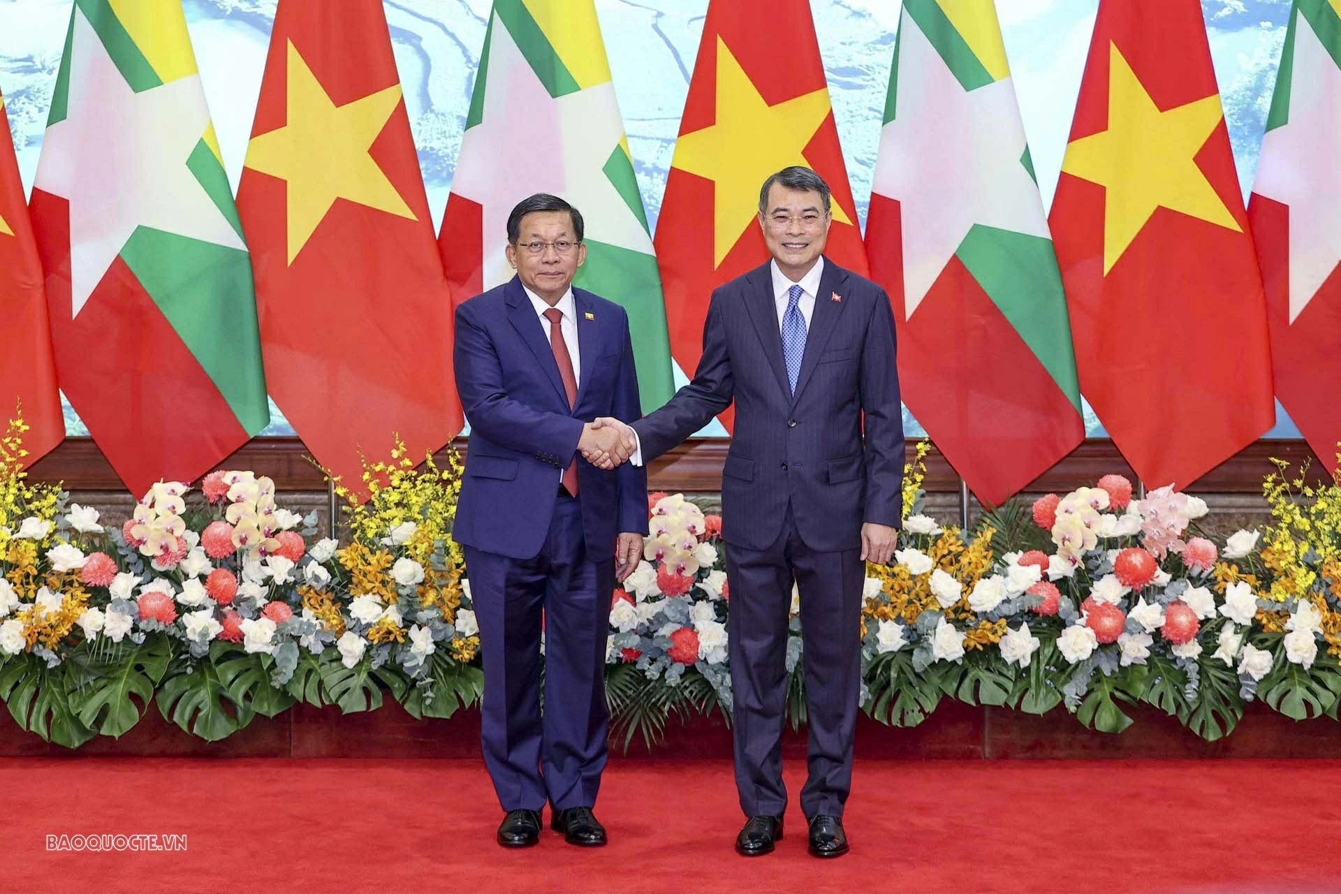 Prime Minister Le Minh Hung meets with Myanmar President Min Aung Hlaing in Hanoi