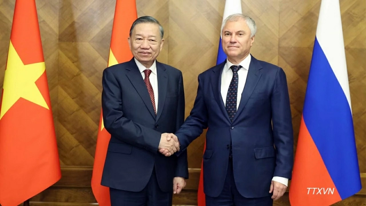General Secretary, President To Lam meets with Chairman of Russia’s State Duma Vyacheslav Volodin General Secretary, President To Lam meets with Chairman of Russia’s State Duma Vyacheslav Volodin