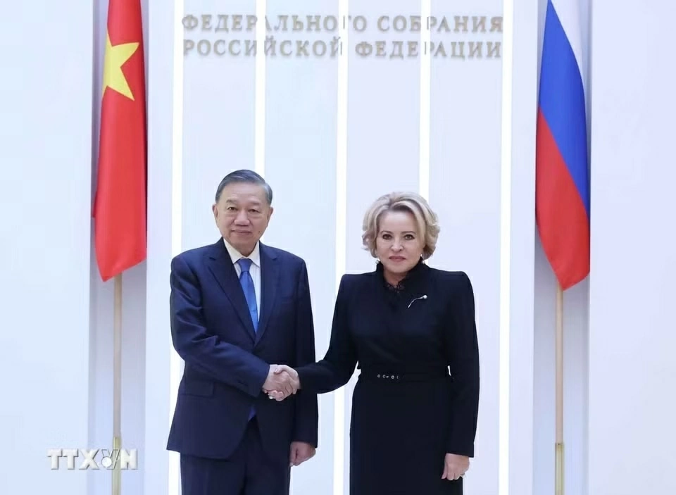 General Secretary, President To Lam meets with Chairwoman of Russia’s Federation Council Valentina Matvienko in Moscow