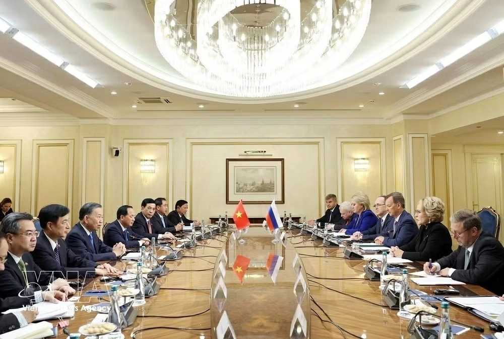 General Secretary, President To Lam meets with Chairwoman of Russia’s Federation Council Valentina Matvienko in Moscow