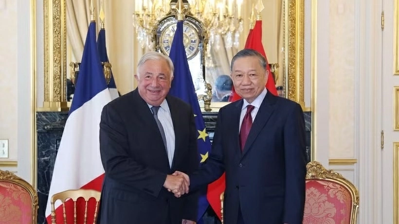 Party General Secretary, President To Lam meets with President of French Senate in Paris