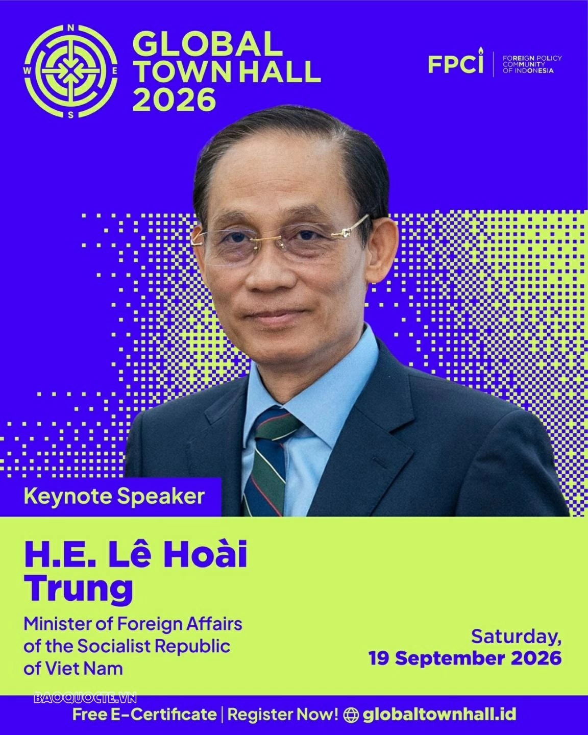 Foreign Minister Le Hoai Trung speaks at Global Town Hall 2026